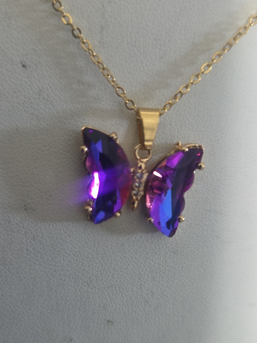 Purple Gem Butterfly Necklace NWT